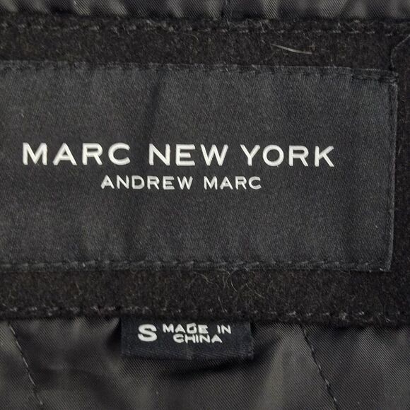 NWOT Marc New York MM0AW315 Burnett M50 Mens Small Black Wool Blend Peacoat - Picture 5 of 7